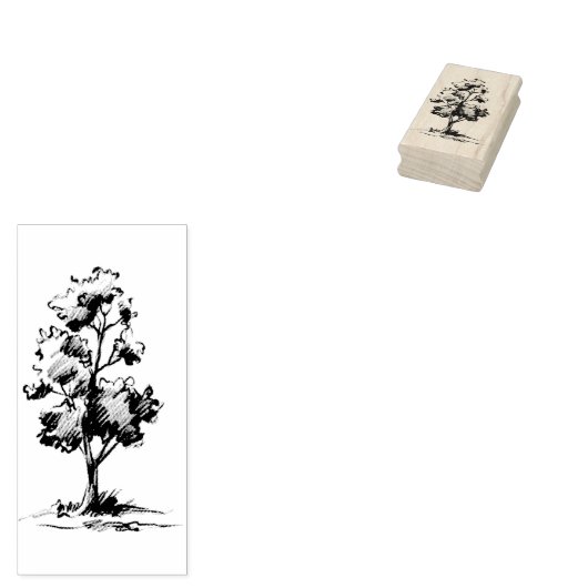 Boom met gehakte kunststempel rubberstempel (Gestempeld)