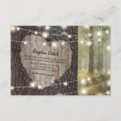 Boom met Gesneden Hart Trouw | Rustieke Slingerlam Informatiekaartje (Voorkant)