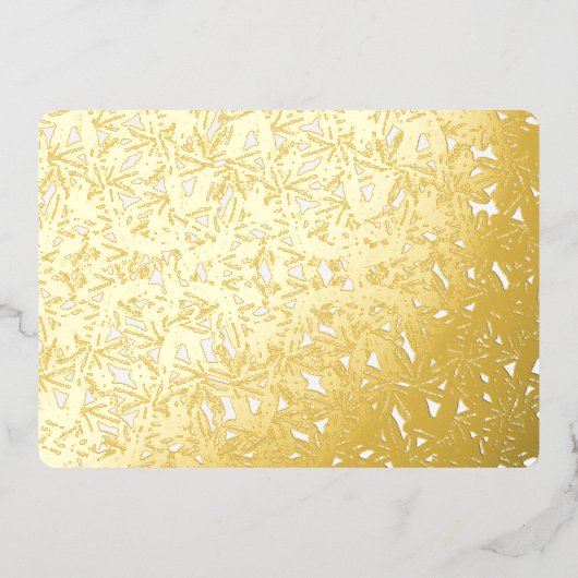 Boom met gouden kerstklep folie feestdagenkaart (Voorkant)