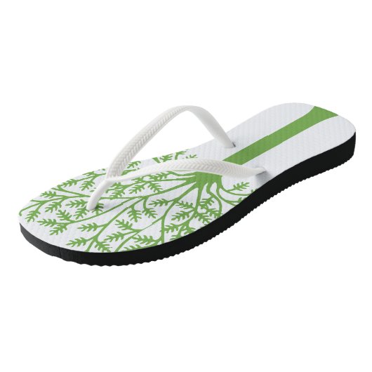 Boom met groene bladeren teenslippers (Schuin)