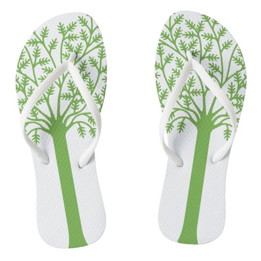Boom met groene bladeren teenslippers (Voetbed)