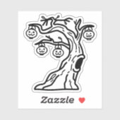 Boom met hangende lantaarn sticker (Vel)