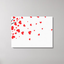 Boom met hartblaadjes canvas afdruk