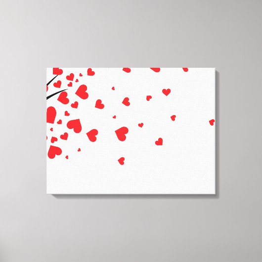 Boom met hartblaadjes canvas afdruk (Voorkant)