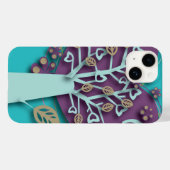 Boom met harten bloemen, Retro Love en Romance Case-Mate iPhone Case (Achterkant (horizontaal))