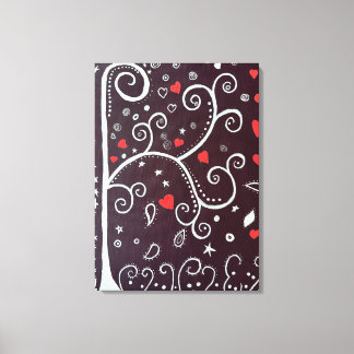 Boom met harten van Michael Dooley Canvas Afdruk