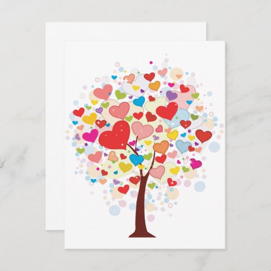 Boom met hartverscheurende blaasjes kaart (Voorkant / Achterkant)