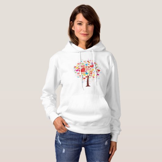 Boom met hartvormig blad Vrouwen Hoodie (Voorkant volledig)