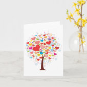 Boom met hartvormige bladeren Notitiekaarten (Gele Bloem)