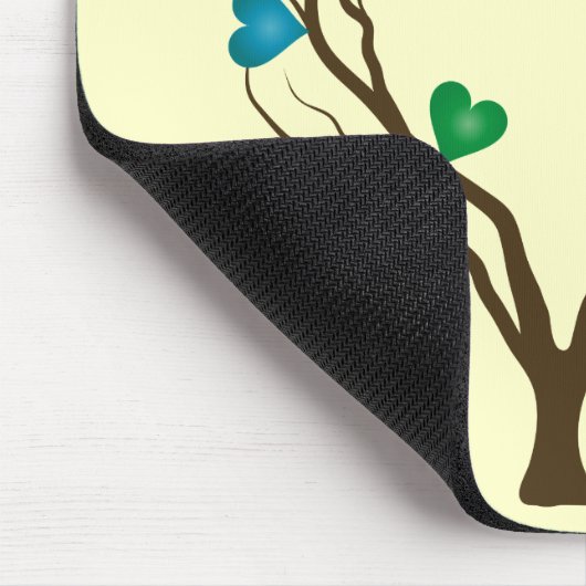 boom met heldere harten muismat (Hoek)