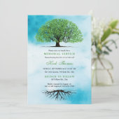 Boom met Jubileum van bladeren en wortels Kaart (Staand voorkant)