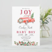 Boom met kerstfeest Baby shower Kaart (Staand voorkant)