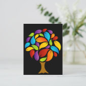 Boom met kleurrijke bladeren briefkaart (Staand voorkant)