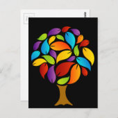 Boom met kleurrijke bladeren briefkaart (Voorkant / Achterkant)