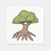 Boom met lange wortels papieren servetten (Voorkant)