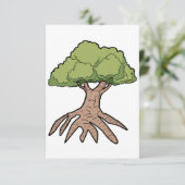 Boom met lange wortels uitnodigingen (Staand voorkant)