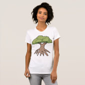 Boom met lange wortels Vrouwen T-shirt (Voorkant volledig)