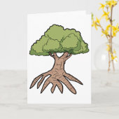 Boom met lange wortels Wenskaarten Kaart (Gele Bloem)
