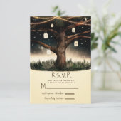 Boom met lichten en potten Huwelijks RSVP in lande (Staand voorkant)