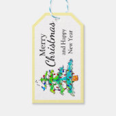 Boom Met Lichtjes Cadeaulabel (Voorkant)