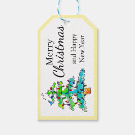 Boom Met Lichtjes Cadeaulabel