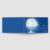 Boom met mousserende lichten blauwe bruiloft gastenboek (Volledig)