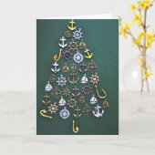 boom met nautisch Ornament Kaart (Gele Bloem)