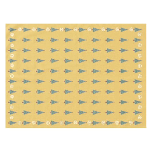 boom met rode bogen gouden bellen voor kerstmis tafelkleed (Voorkant (Horizontaal))