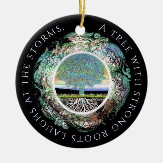 Boom met sterke punten Positief Bericht Keramisch Ornament (Voorkant)