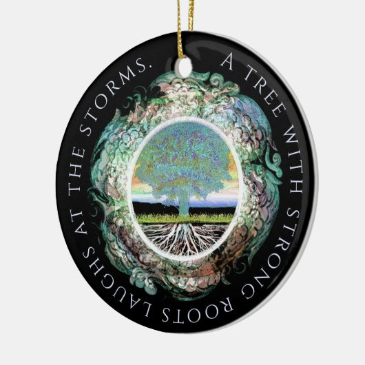 Boom met sterke punten Positief Bericht Keramisch Ornament (Links)