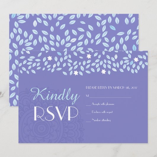 BOOM MET STERREN Bat Mitzvah RSVP Reply Kaart (Voorkant / Achterkant)