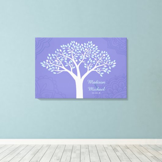 BOOM MET STERREN Joods Huwelijk Inloggen Board Canvas Afdruk (Insitu (Houten vloer))