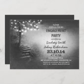 Boom met String Lights Rustic Engagement Party Kaart (Voorkant / Achterkant)