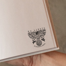 Boom met Vogels, Boek Ex Libris Rubberstempel