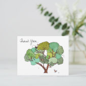 Boom met vogels en bijen Dank je wel Briefkaart (Staand voorkant)