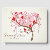 Boom met vogels en hart gastenboek (Voorkant)