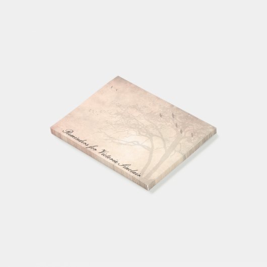 Boom met vogels post-it® notes (Schuin)