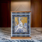 Boom met vrouw en kinderen kunst hangend wandkleed