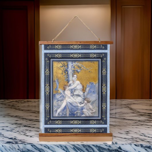 Boom met vrouw en kinderen kunst hangend wandkleed