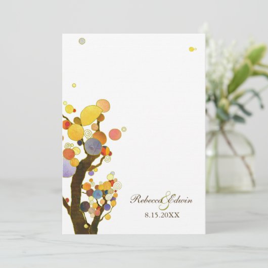 Boom met weddenschap kaart (Staand voorkant)