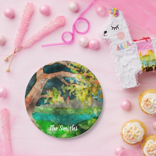 Boom met windklem papieren bordje (Feest)