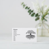 Boom met wortels visitekaartje (Staand voorkant)