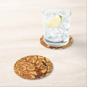 Boom met zwenktakjes ronde kartonnen onderzetter (Insitu)