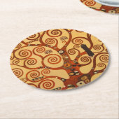 Boom met zwenktakjes ronde kartonnen onderzetter (Gebogen)