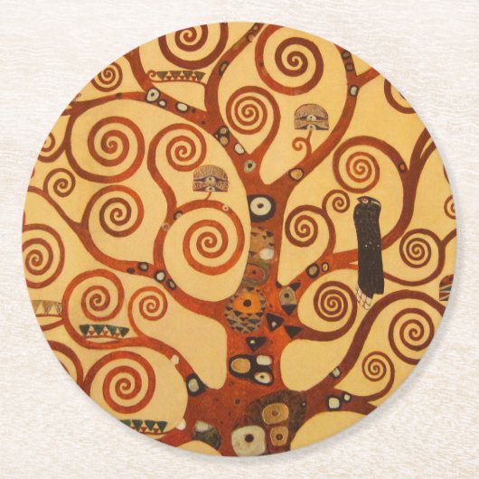 Boom met zwenktakjes ronde kartonnen onderzetter (Voorkant)