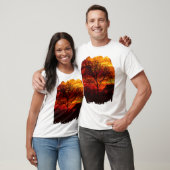 Boom naast oude muur ruïnes zonsondergang t-shirt (Unisex)