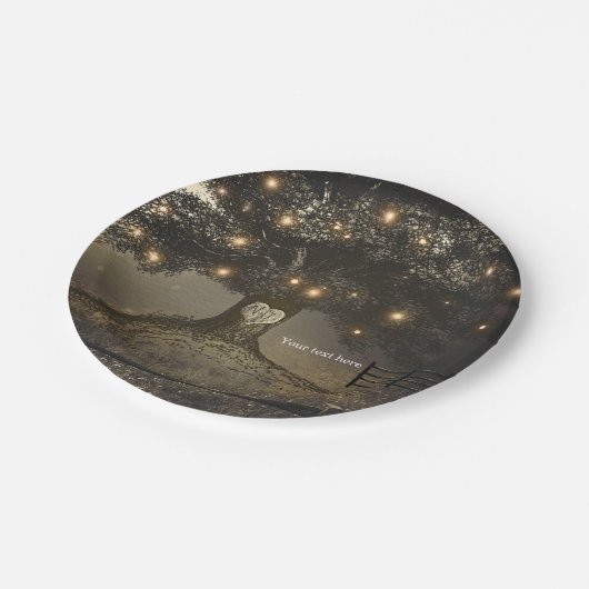  Boom & Nachtverlichting Huwelijksreceptie Papieren Bordje (Gekanteld)