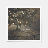  Boom & Nachtverlichting Huwelijksreceptie Servet (Voorkant)