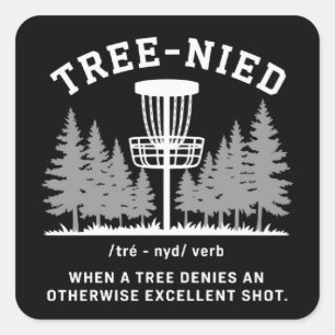 Boom Neergeschoten Disc Golf Grappige Stomme Boom- Vierkante Sticker