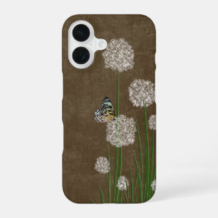 Boom Nimf Vlinder Op Een Witte Bloem iPhone 16 Hoesje